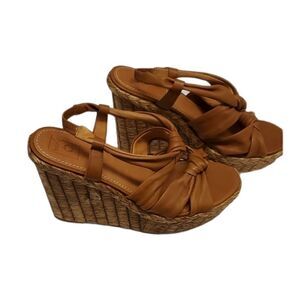 Bacio 61 Wedge Leather Sandals Size 10